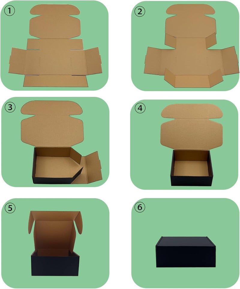Livejun 24 Pack 8x6x3 inch Black Shipping Boxes ，Cardboard Packaging Boxes for Mailing Shipping Corrugated Cardboard Boxes for Packaging Small Business Craft Flat Shipping Boxes Empty Gifts Giving Products - Image 5